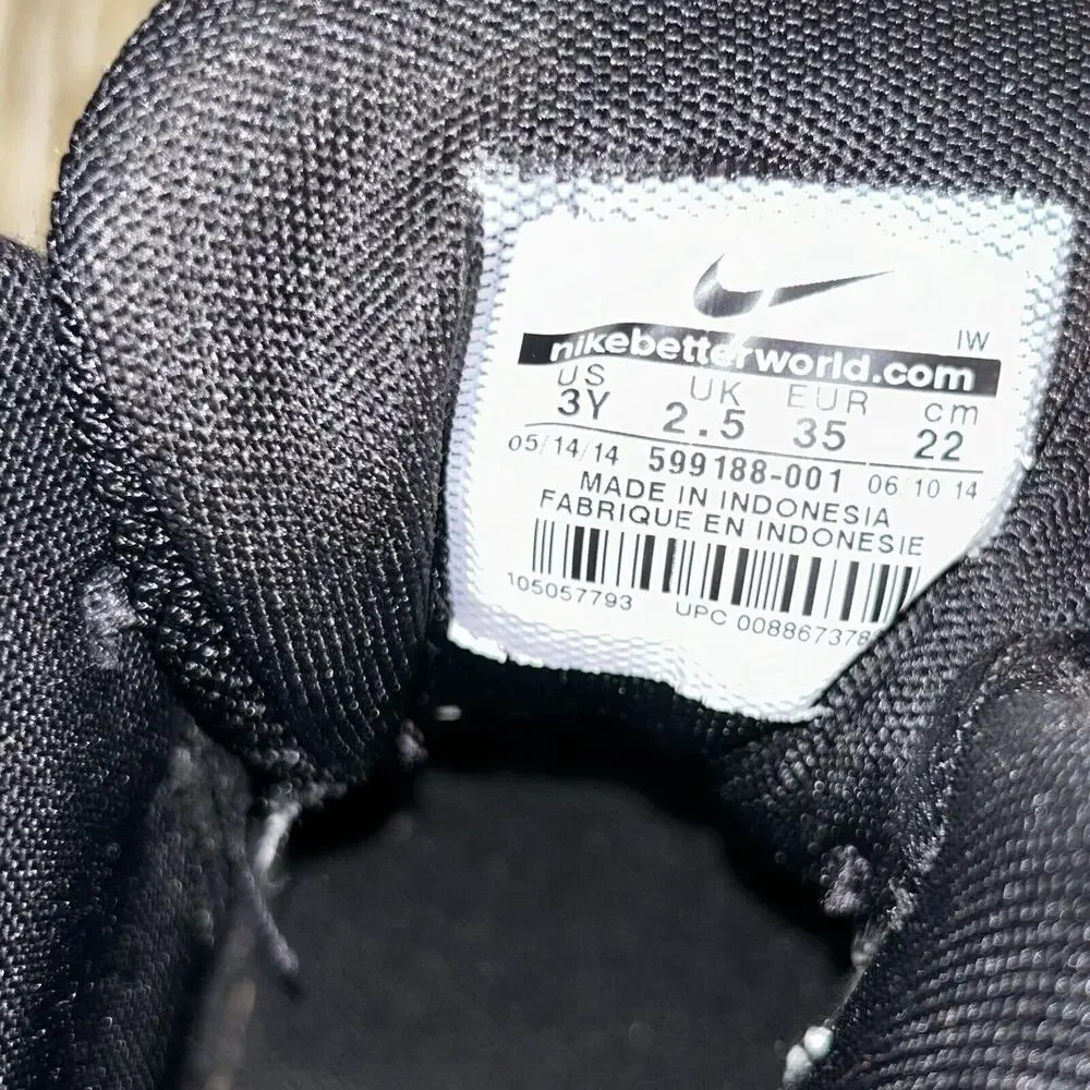 Nike Team Hustle D6 599188-001 Black Youth US Size 3Y Basketball Sneaker Shoes